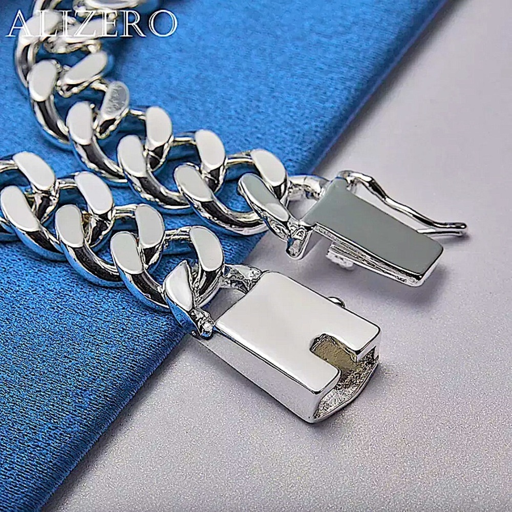 Unisex Sterling Silver 10mm Nameplate Bracelet Cuban Chain Link Sizes Vary - Picture 7 of 10